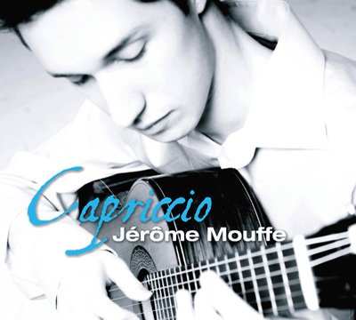 Album cover of 'Capriccio' by Jérôme Mouffe, showcasing virtuosic classical guitar performances