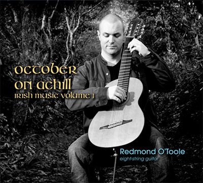 Album cover of 'October on Achill' by Redmond O'Toole, showcasing evocative Irish music performed on classical guitar